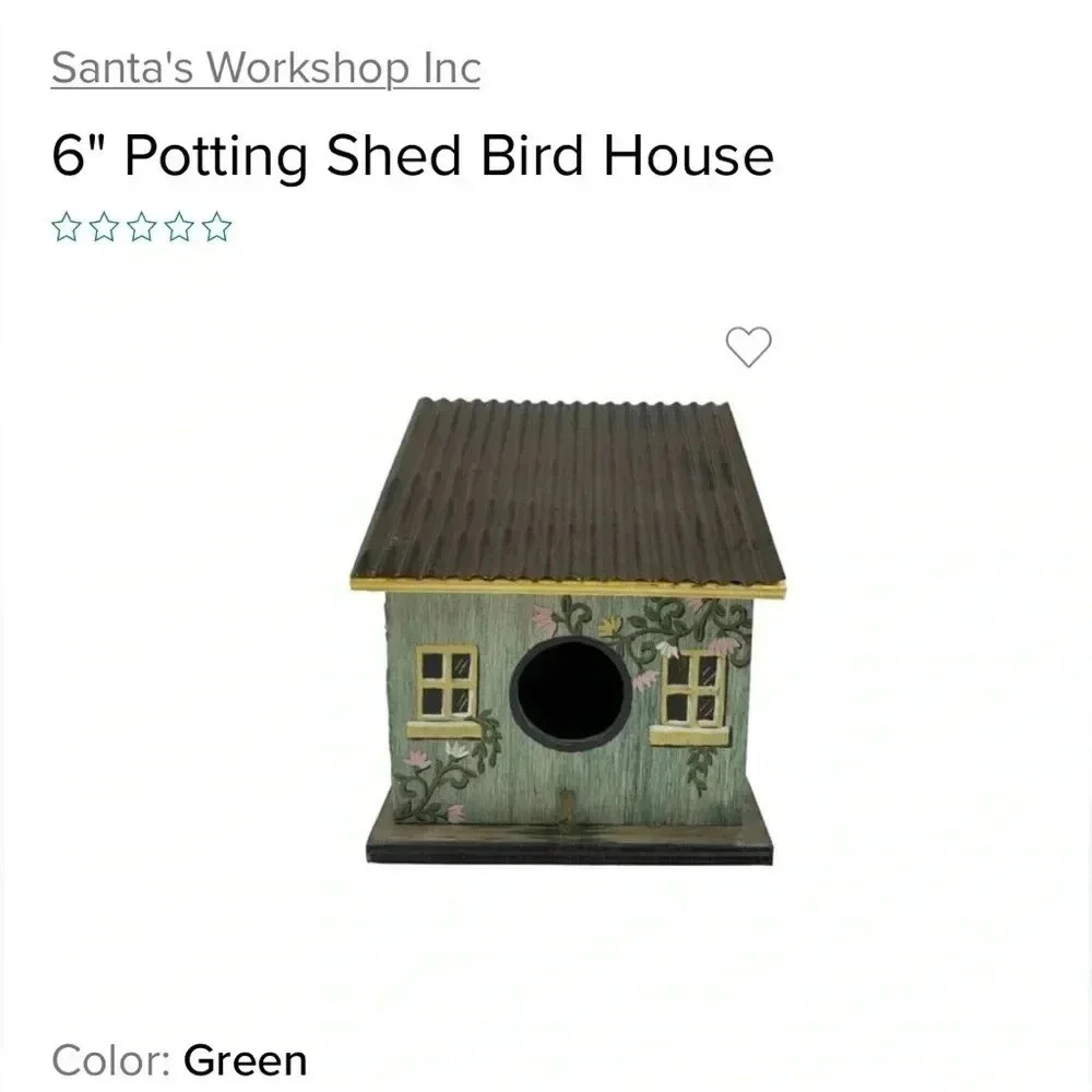 NIB 6" Potting Shed Bird House NWT MSRP $50